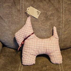 Plaid Dog Toy - Pink and White